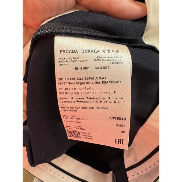 Escada Sport NWT Virgin Wool Pants in Navy Size 38 or US 8 - Picture 6 of 8